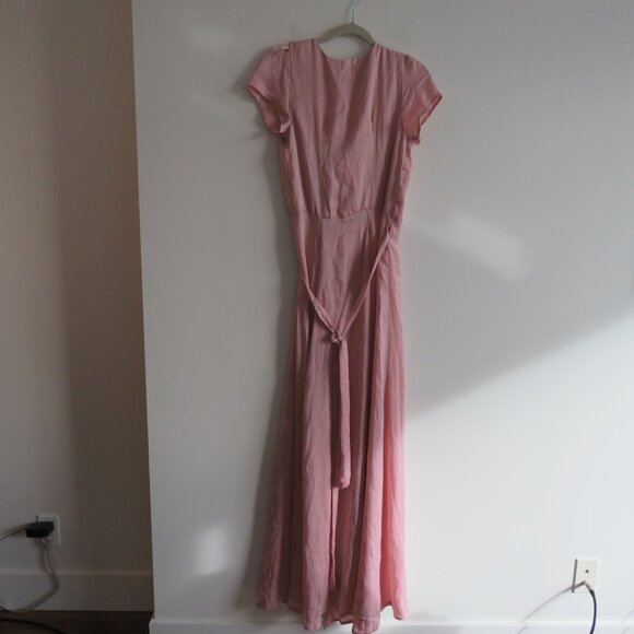 REVOLVE RESA Lindsay Maxi Wrap Dress in Paris Pink Sand Satin - Size S NWT - Picture 9 of 14
